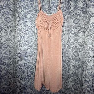 PINK POLYESTER SLIP DRESS FORM FITTING